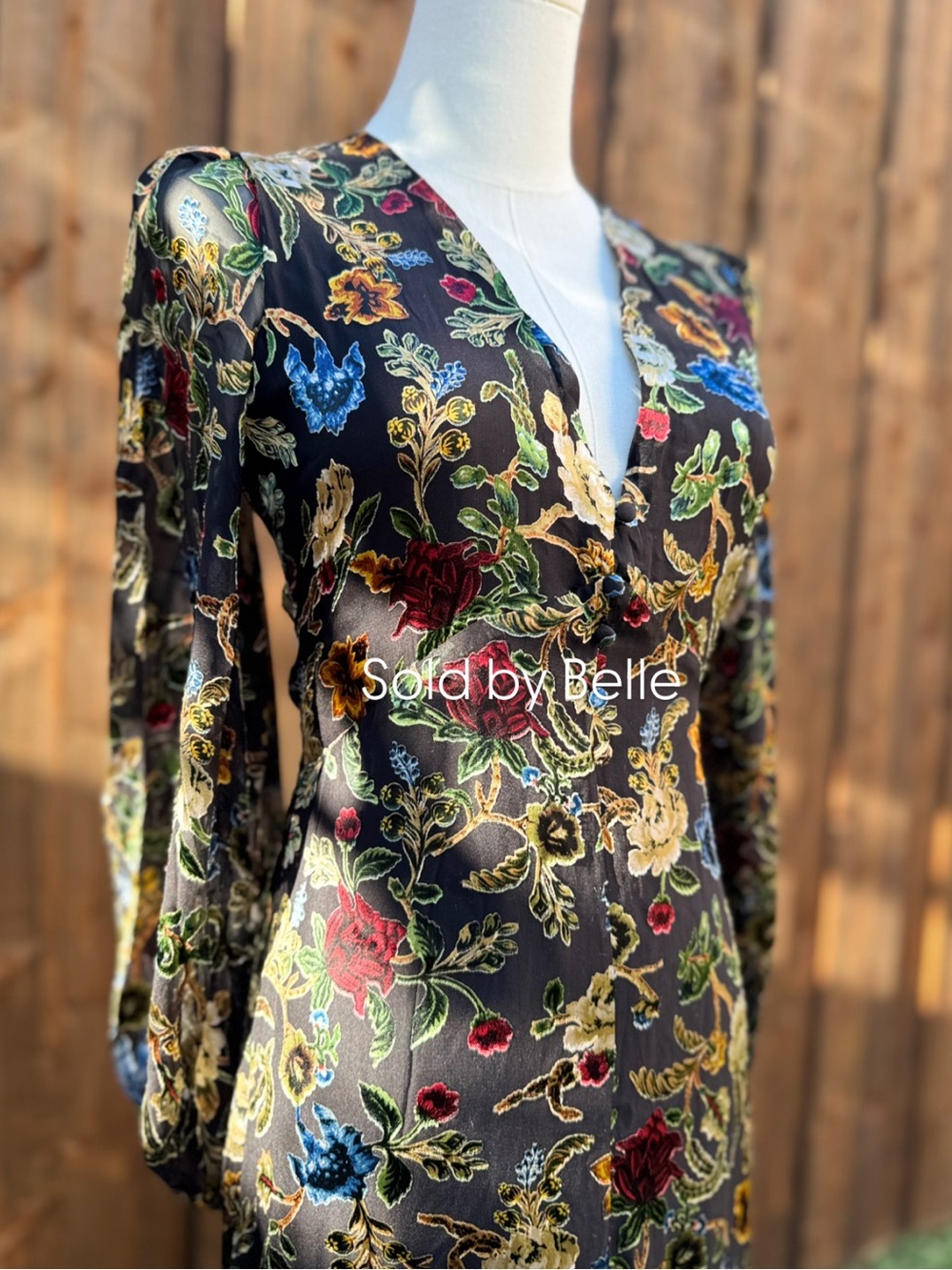 NWT Alice + Olivia Mona Floral Tapestry Blouson Midi Dress Size 6